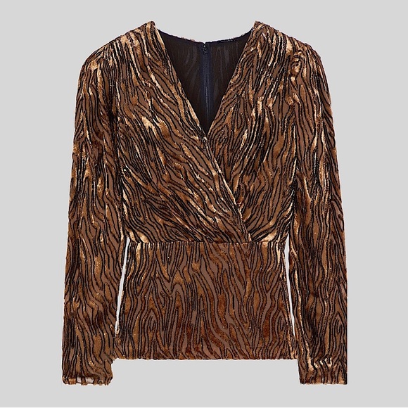 Anthropologie Amit Devoré-Velvet Peplum Blouse. Size Small. NWOT - Picture 5 of 8